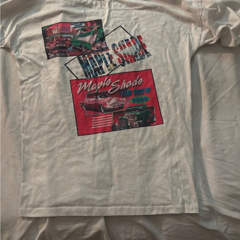 SHEIN White and Pink Short Sleeve Tee